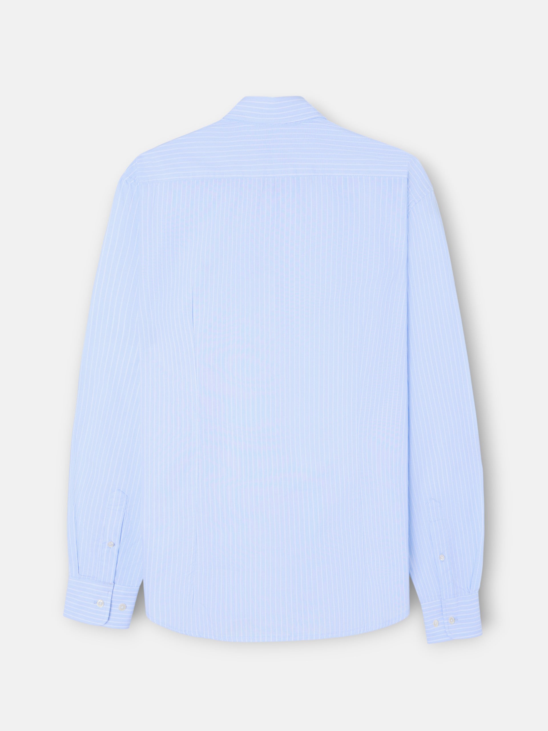 Classic sport shirt with light blue and white stripes