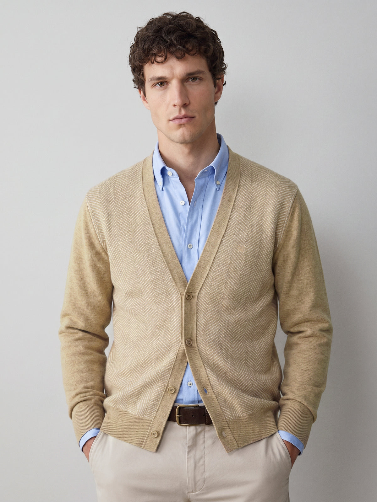 Cardigan espiga business beige