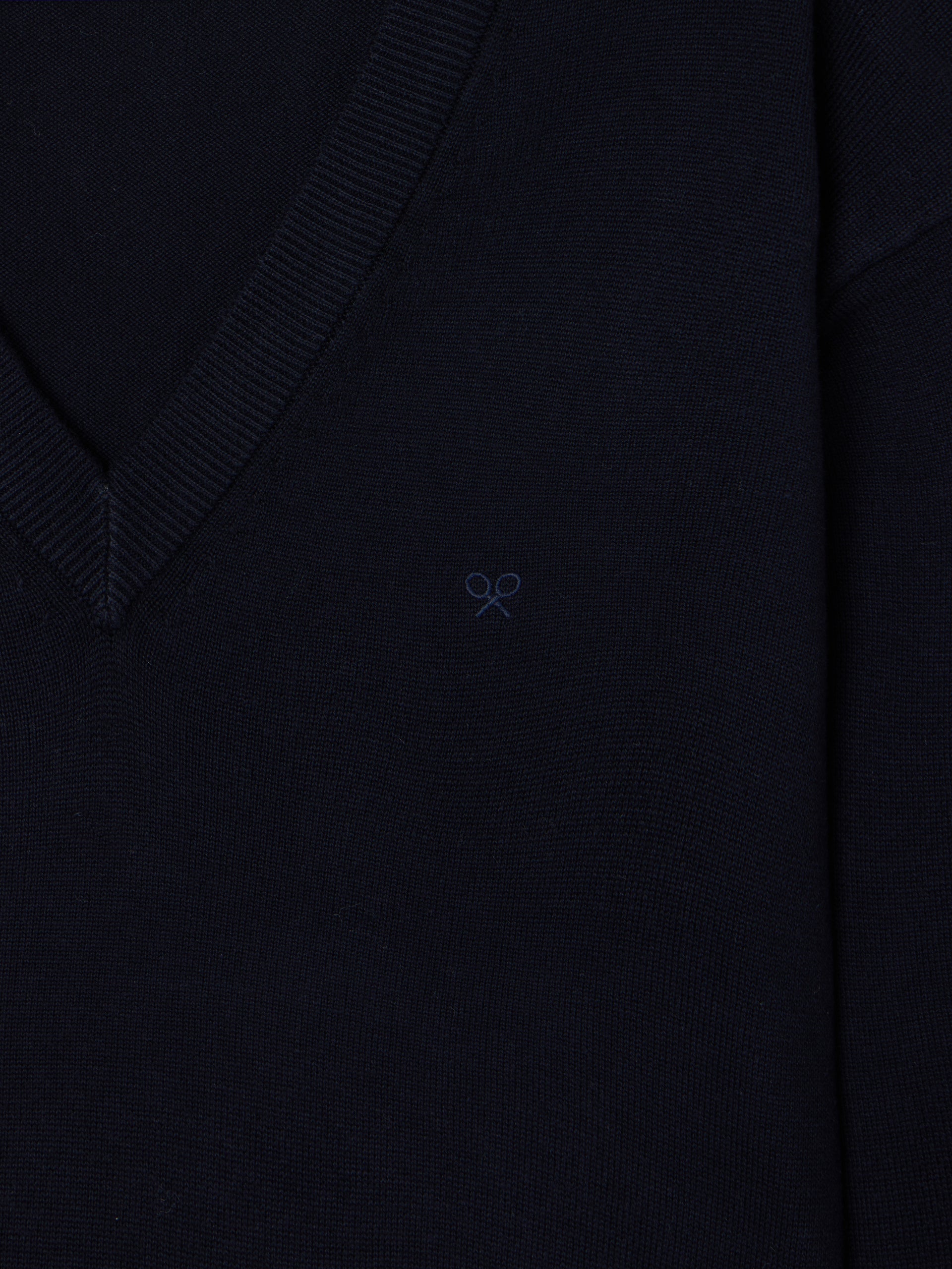 Navy blue business V-neck sweater