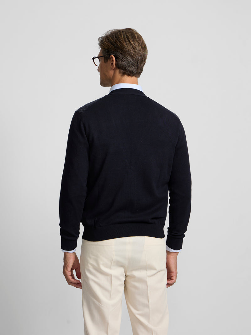 Cardigan espiga business azul marino