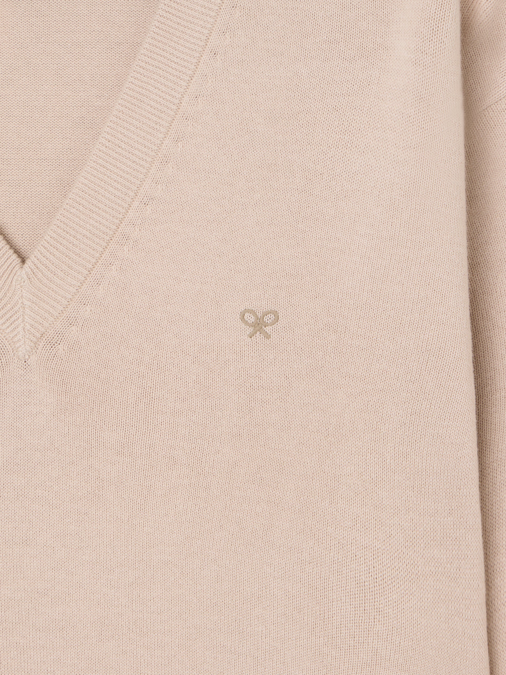 Camisola decote em V business bege