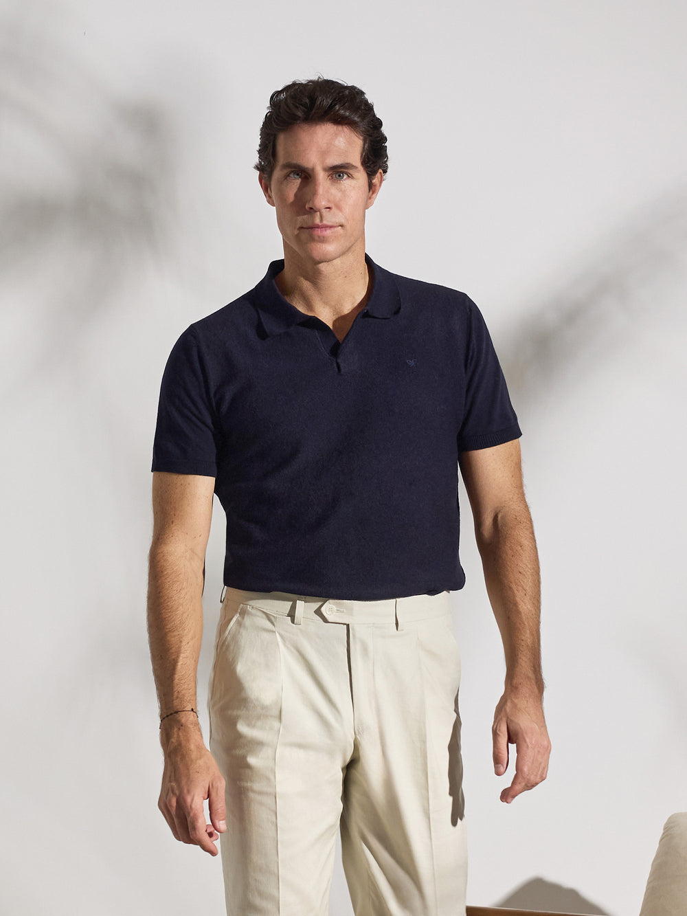 Navy blue unique structure polo