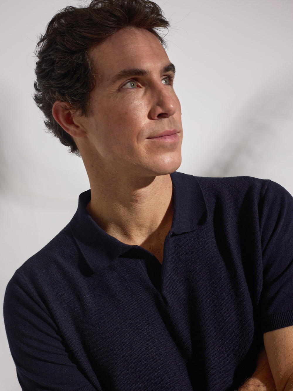 Polo unique estructura azul marino