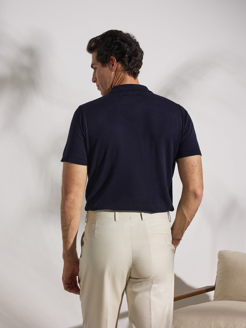 Polo unique estructura azul marino