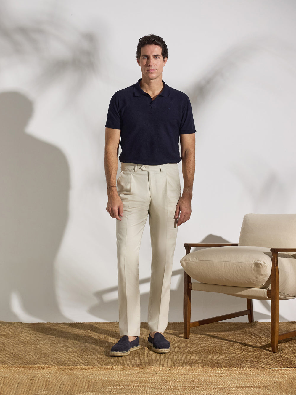 Polo unique estructura azul marino