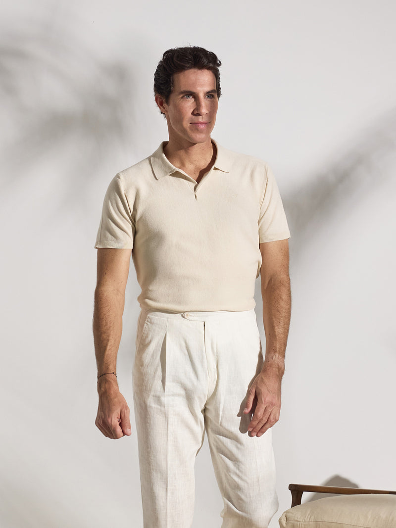 Polo de estrutura única bege