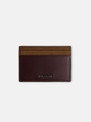 Bicolor leather business card holder