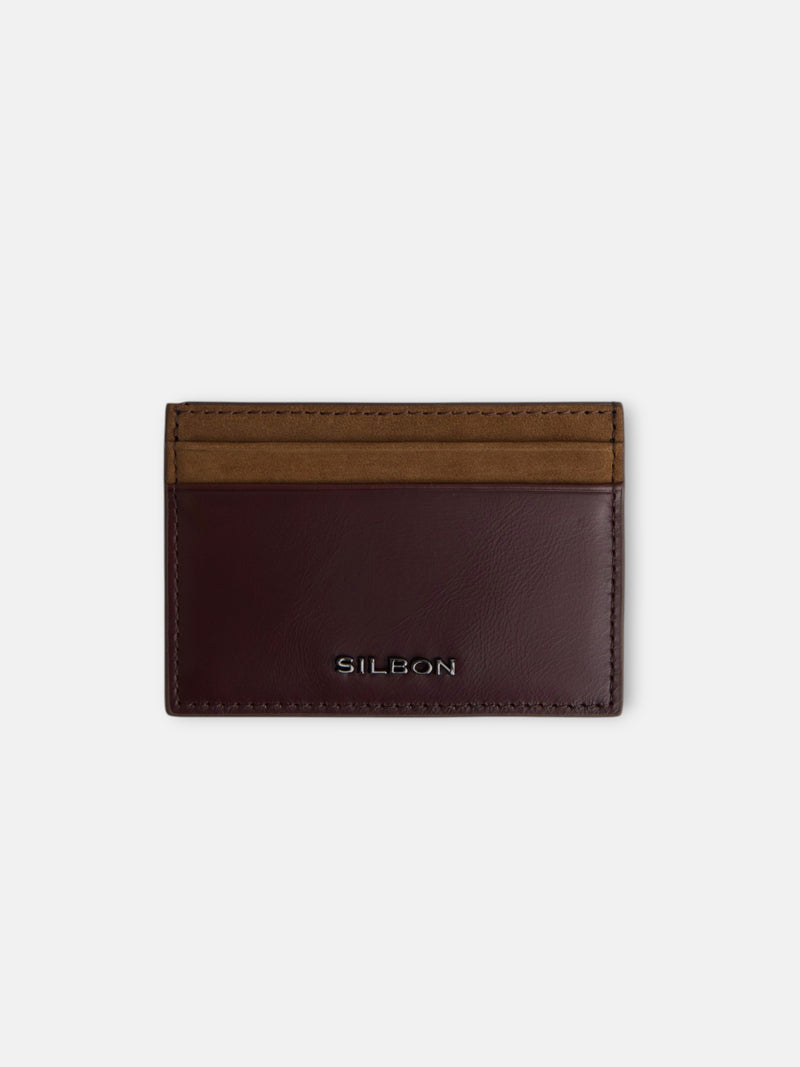 Bicolor leather business card holder