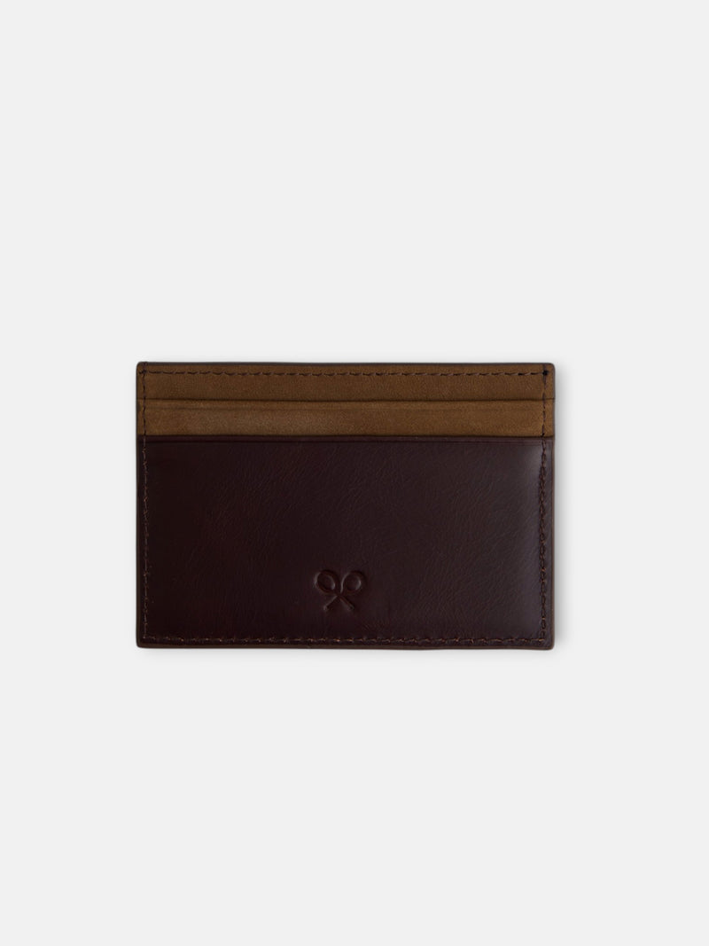 Bicolor leather business card holder