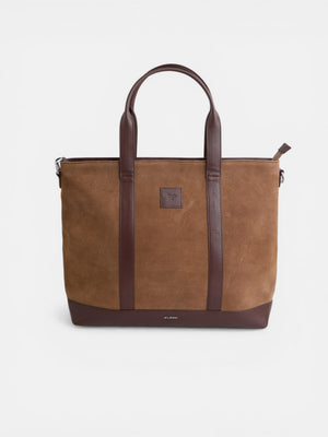 Tote bag de pele business castanho escuro