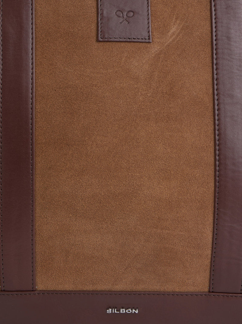 Tote bag de pele business castanho escuro