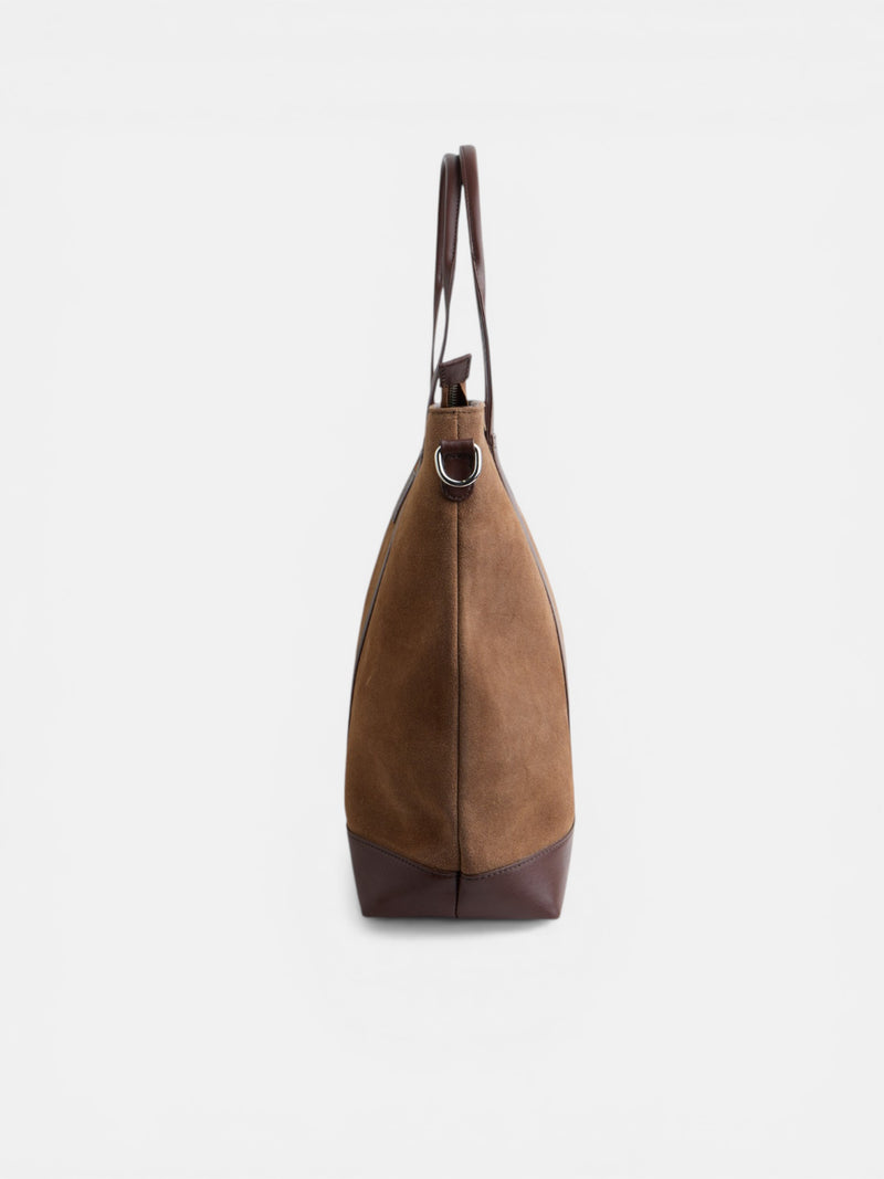 Tote bag de pele business castanho escuro