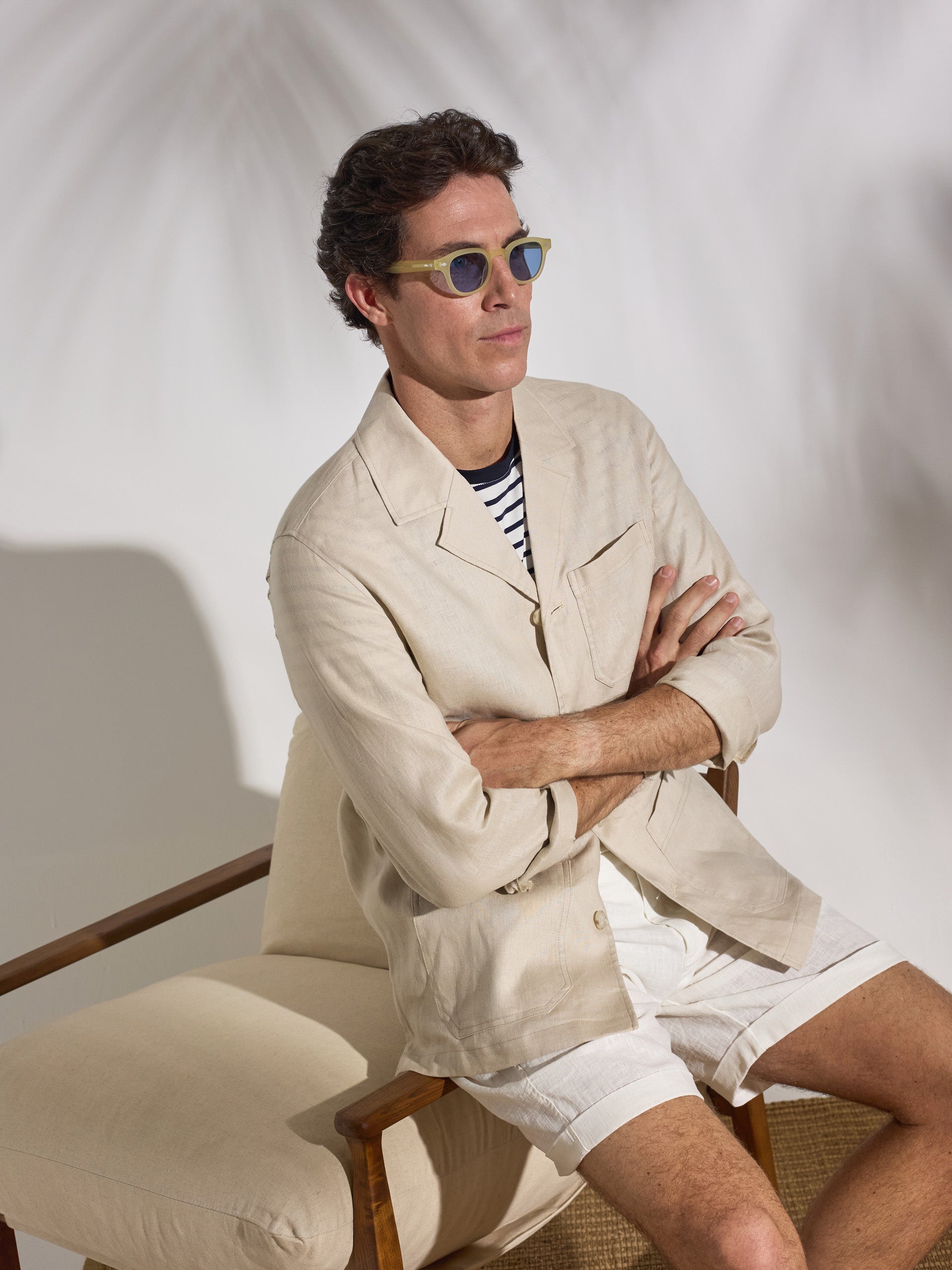 Sobrecamisa unique lino bolsillos beige