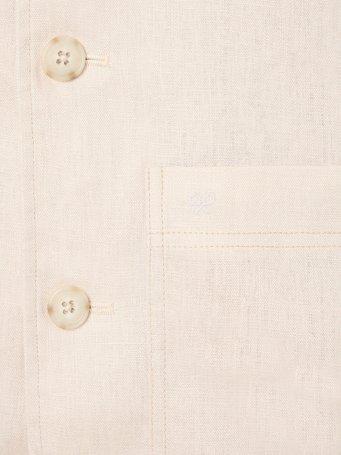 Surchemise unique en lin avec poches beige