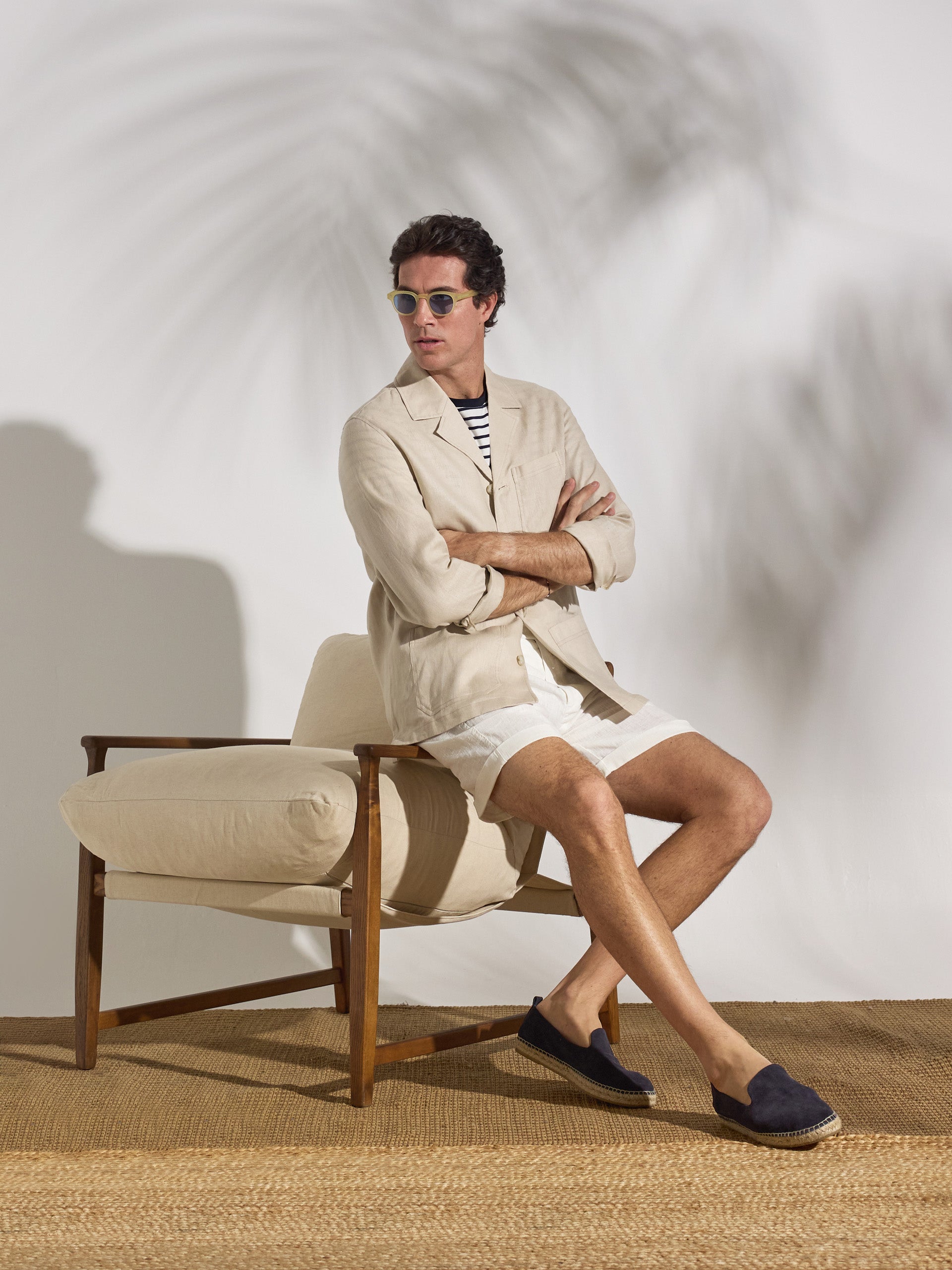 Sobrecamisa unique lino bolsillos beige