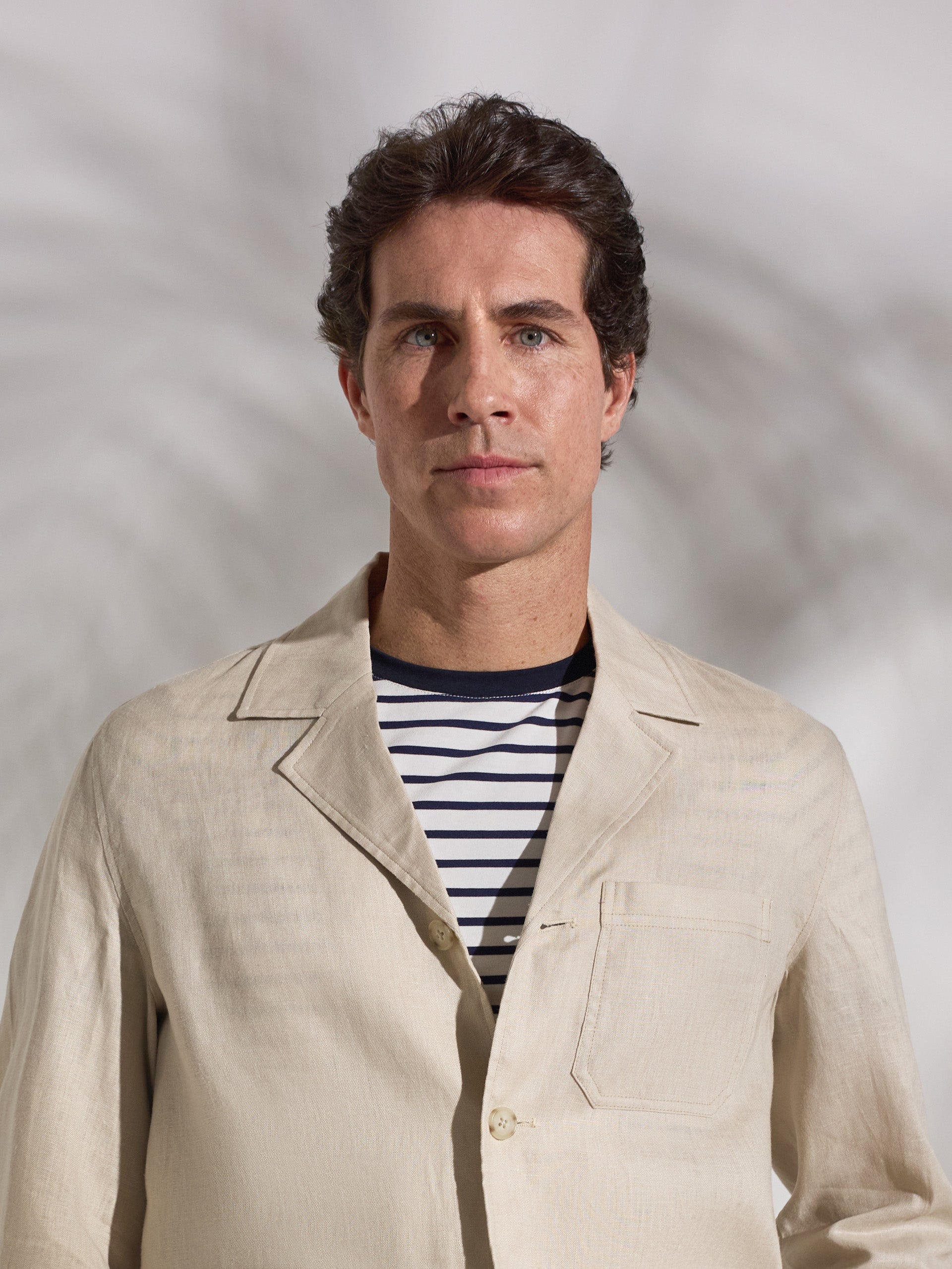 Sobrecamisa unique lino bolsillos beige