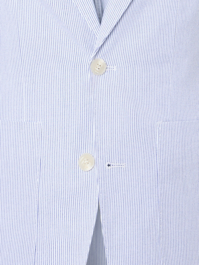 Blazer seersucker riscas azuis