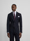 Navy blue pinstripe suit jacket