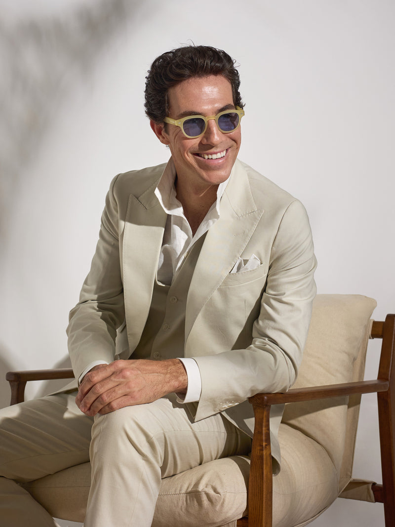 Unique stone linen suit jacket