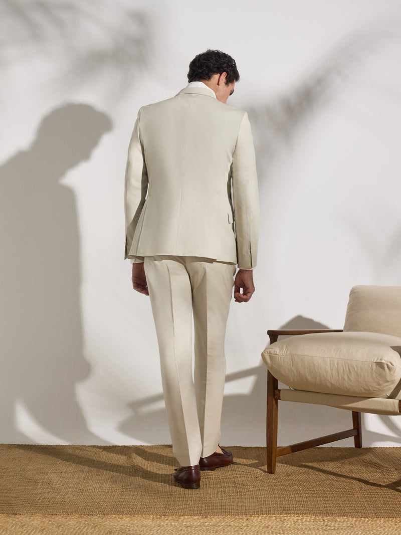 Unique stone linen suit jacket