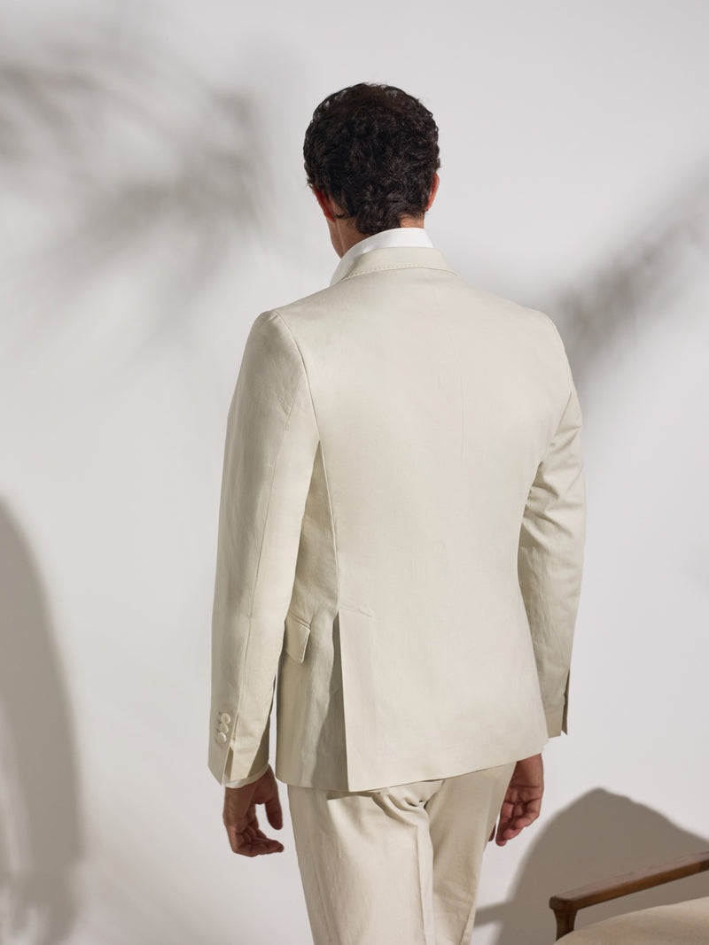 Unique stone linen suit jacket
