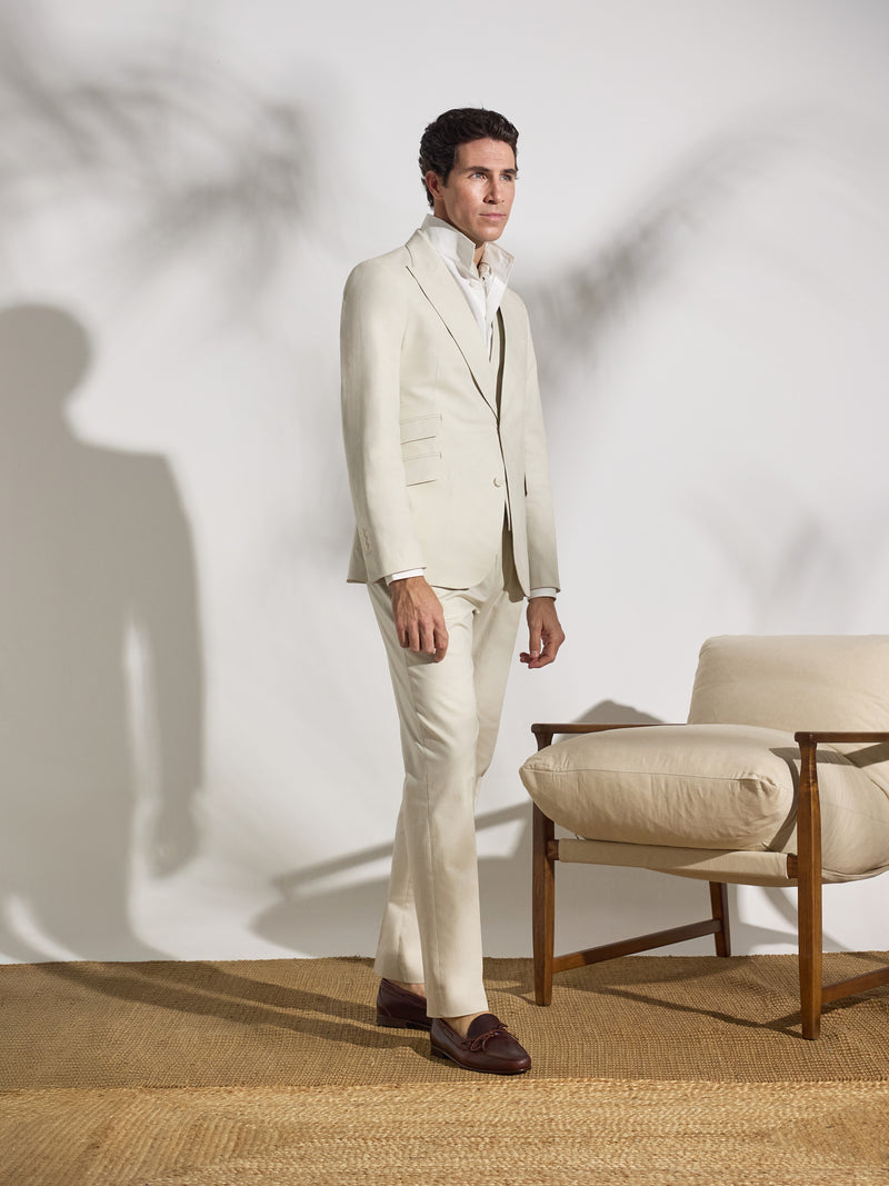 Unique stone linen suit jacket