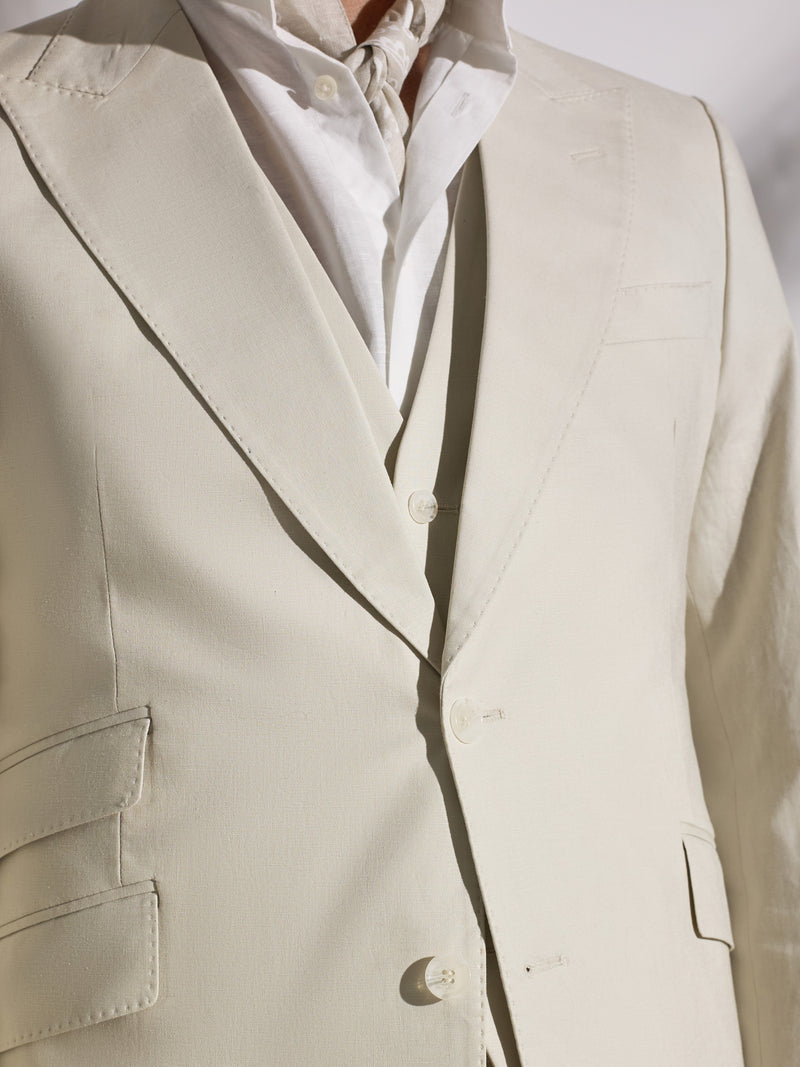 Unique stone linen suit jacket