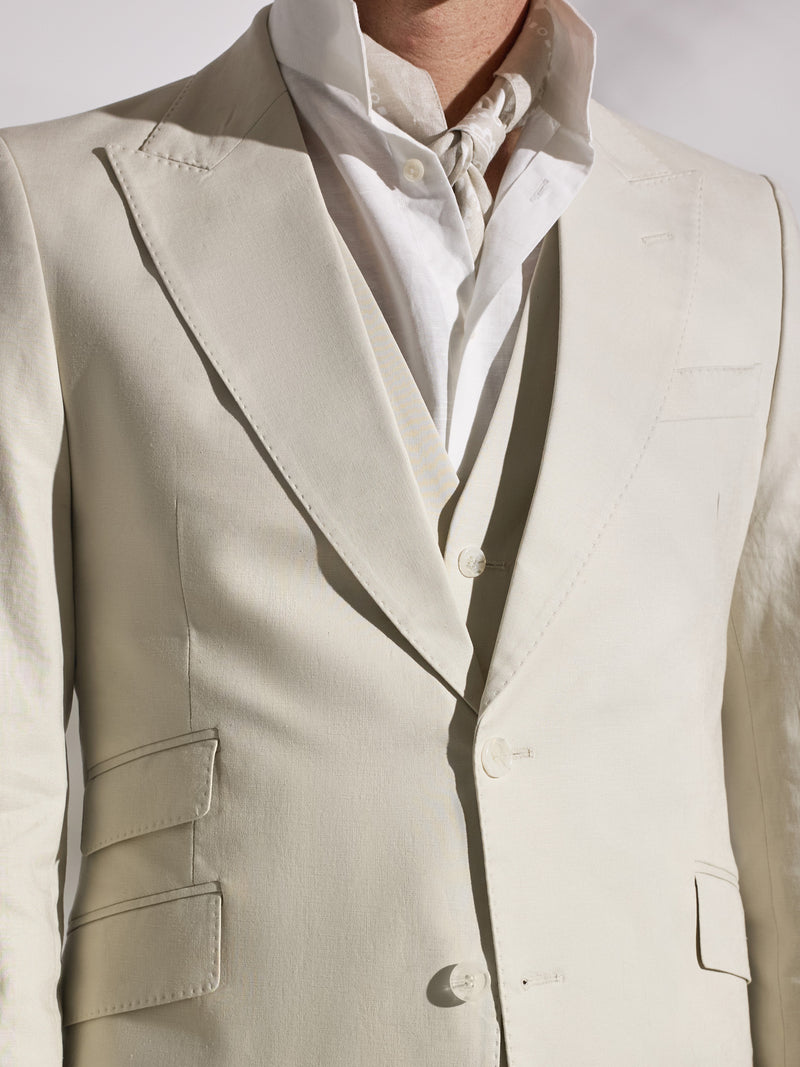 Unique stone linen suit jacket