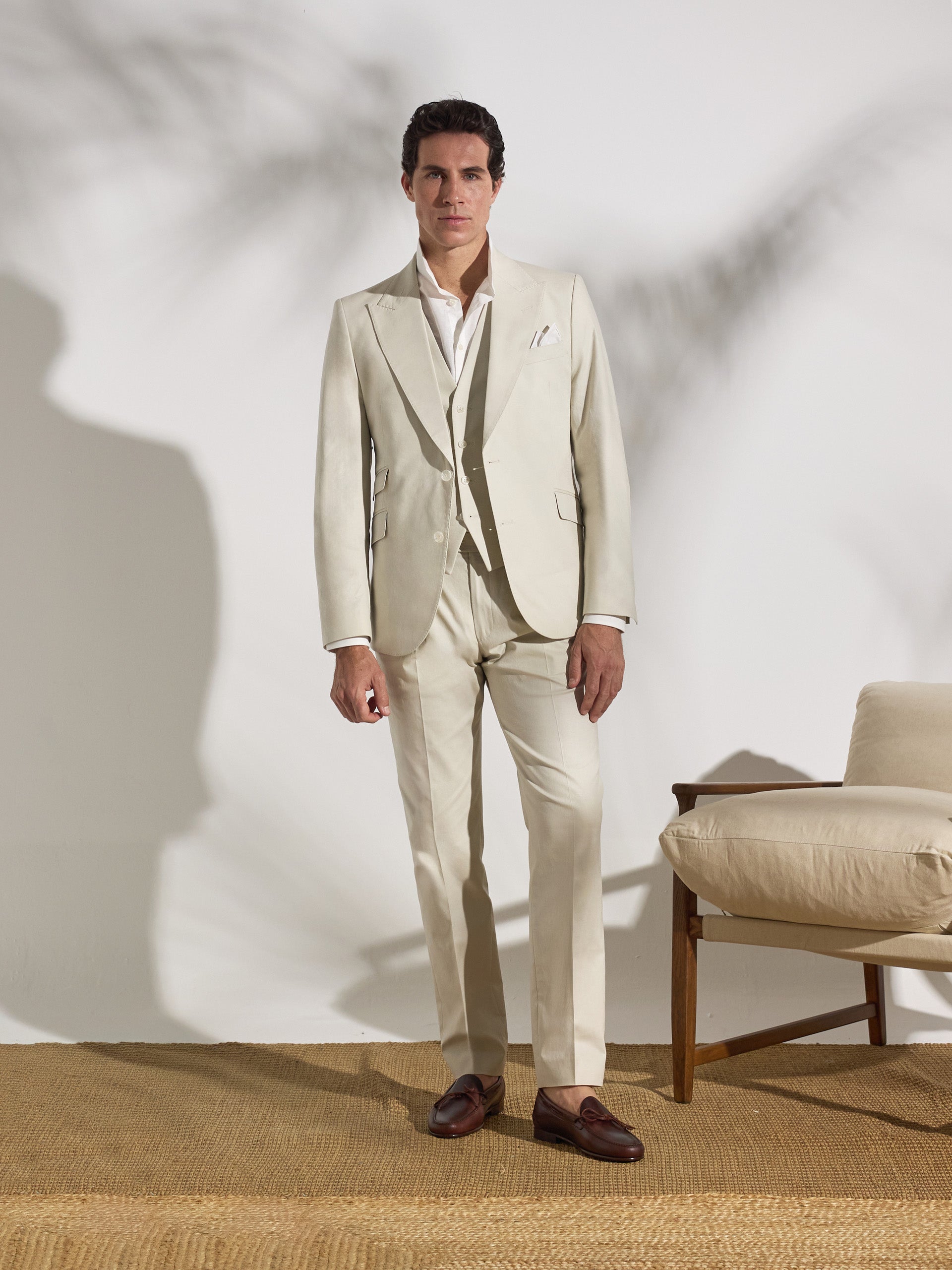 Americana traje unique lino piedra