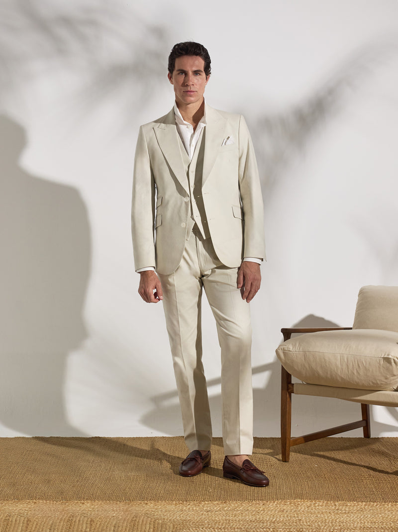 Unique stone linen suit jacket