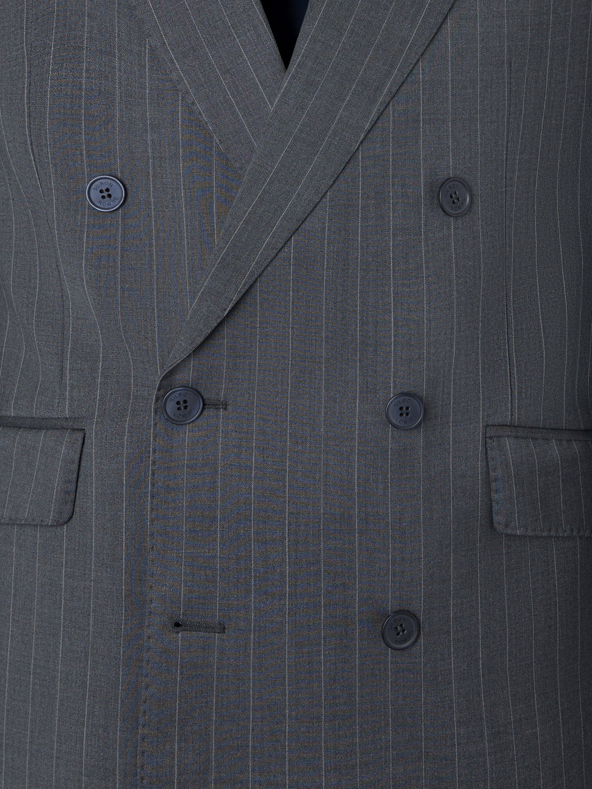 Veste croisée à rayures diplomate grise