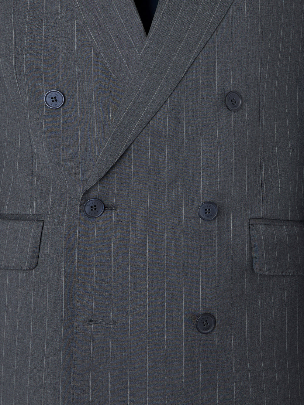 Americana traje cruzado raya diplomatica gris