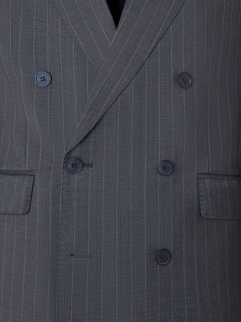 Americana traje cruzado raya diplomatica gris