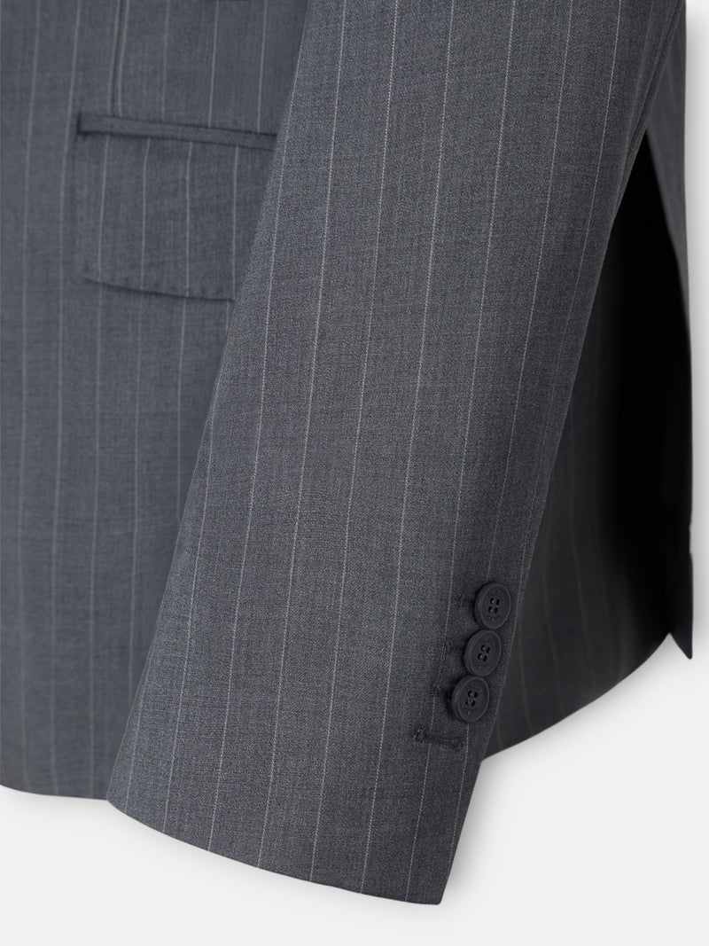Americana traje cruzado raya diplomatica gris
