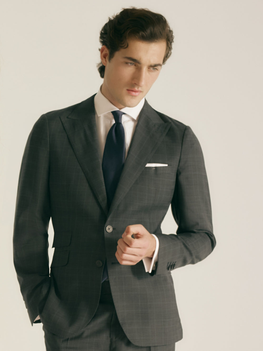 Veste de costume prince de galles grise