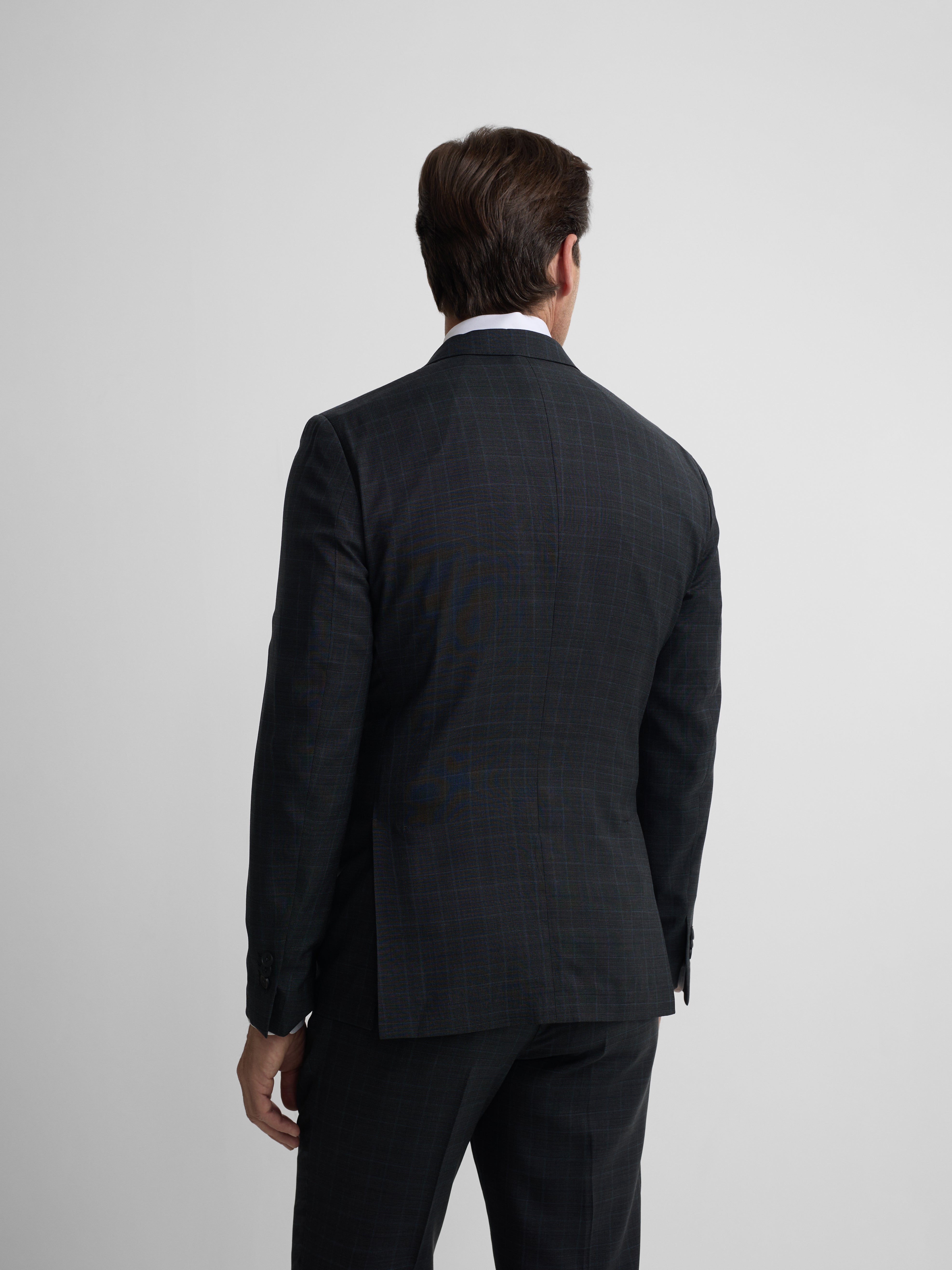 Gray prince of wales suit jacket