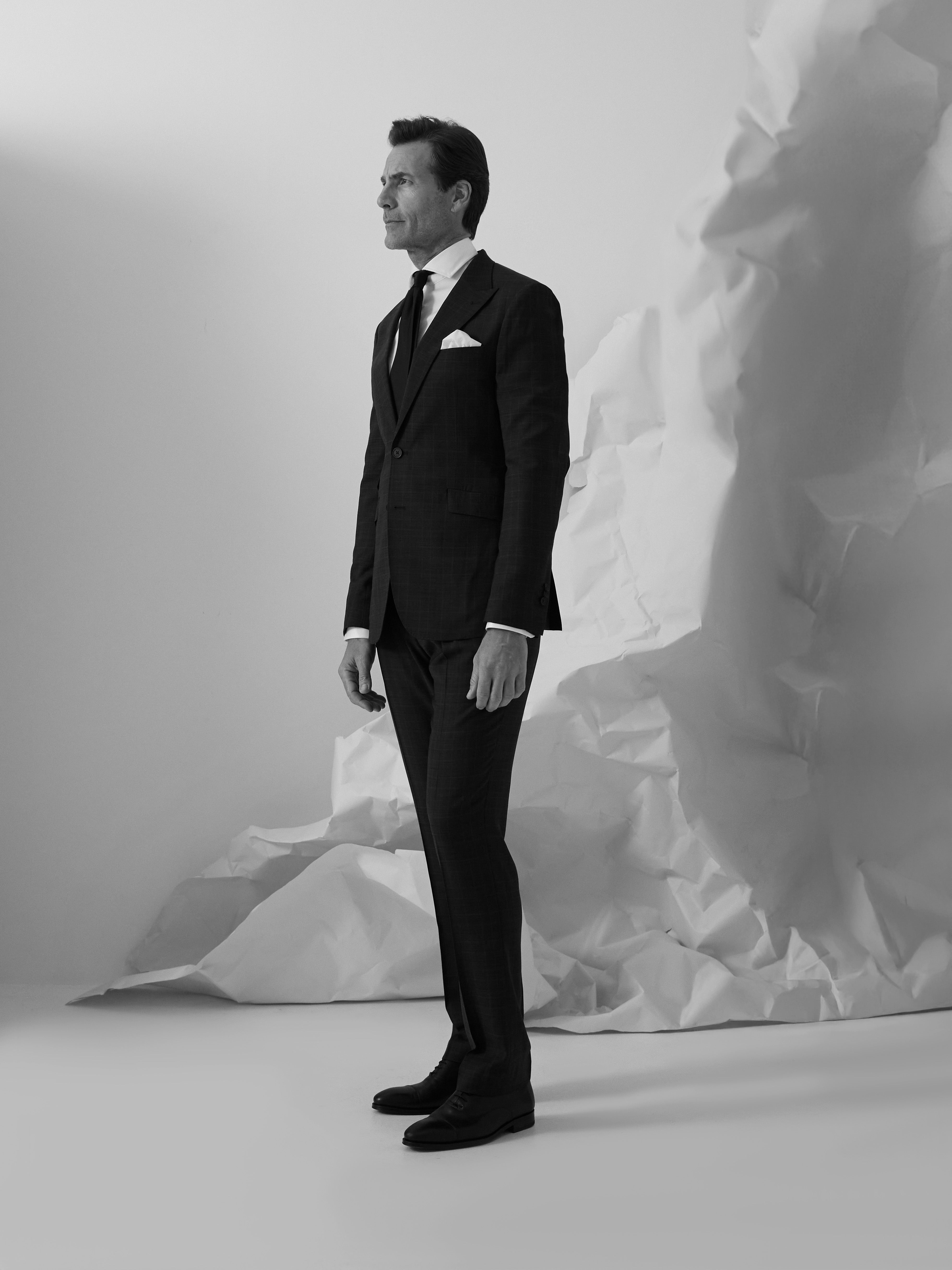 Gray prince of wales suit jacket