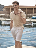 White unique pleated Bermuda shorts