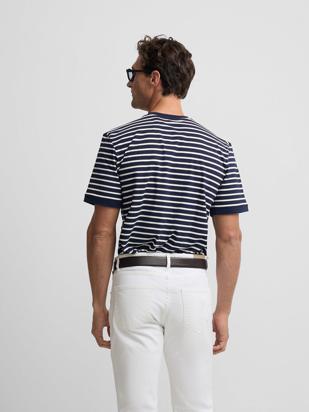 Camiseta marinera raya media azul