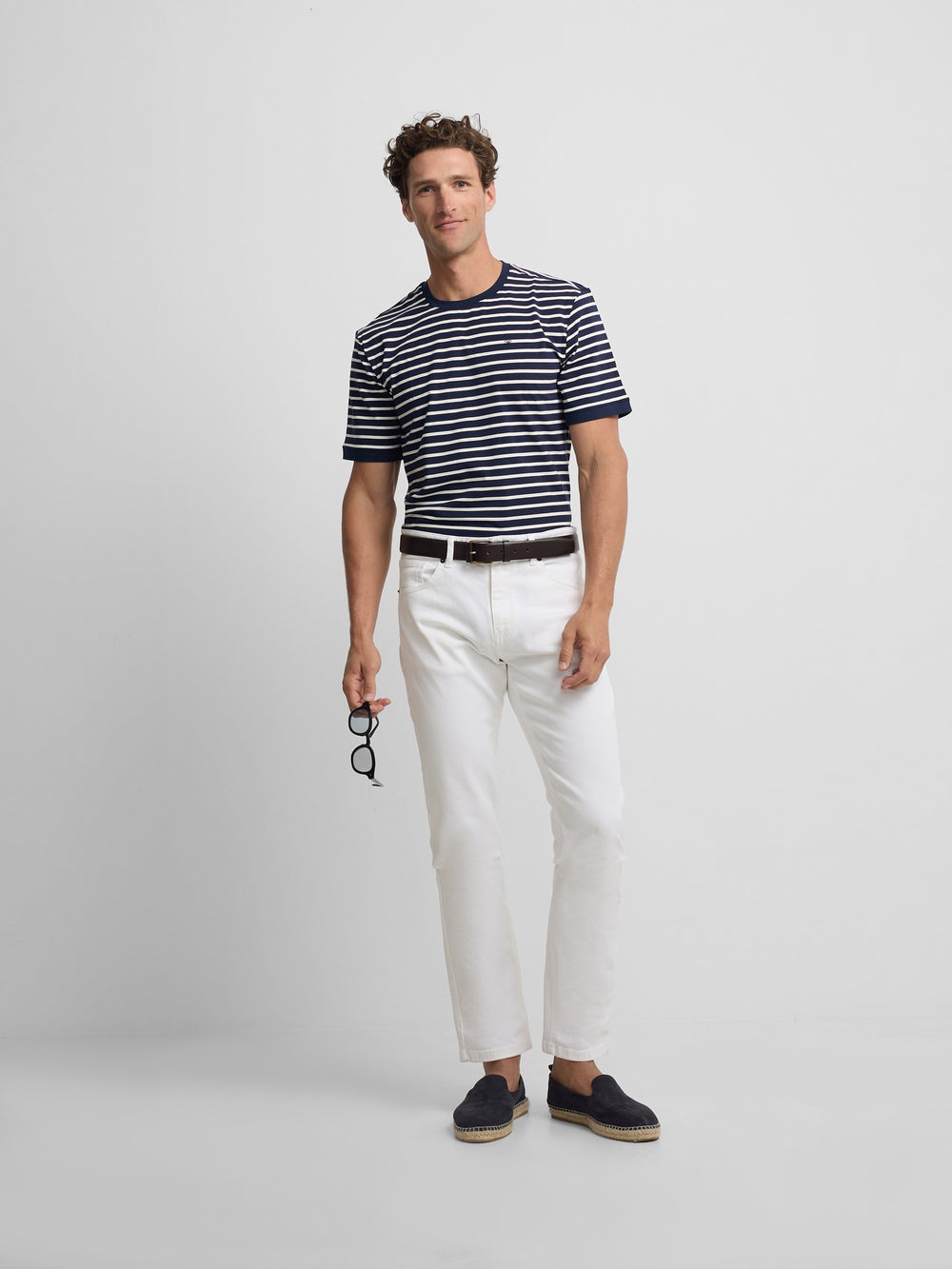 Camiseta marinera raya media azul