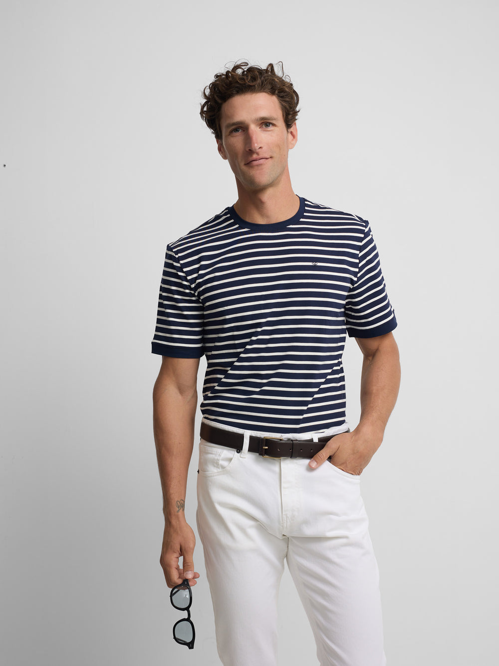 Camiseta marinera raya media azul