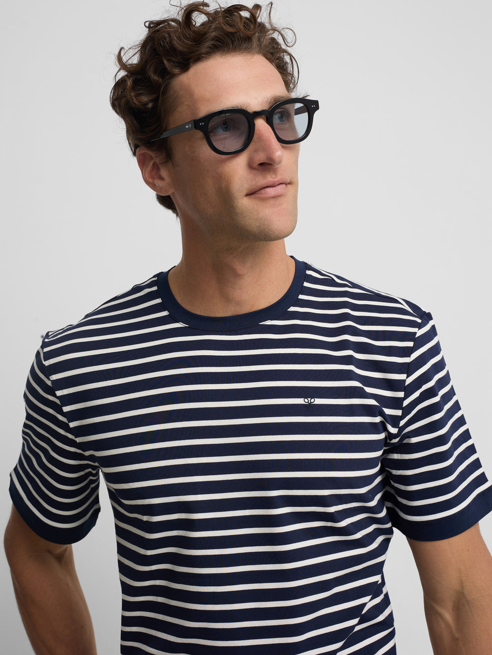 Camiseta marinera raya media azul