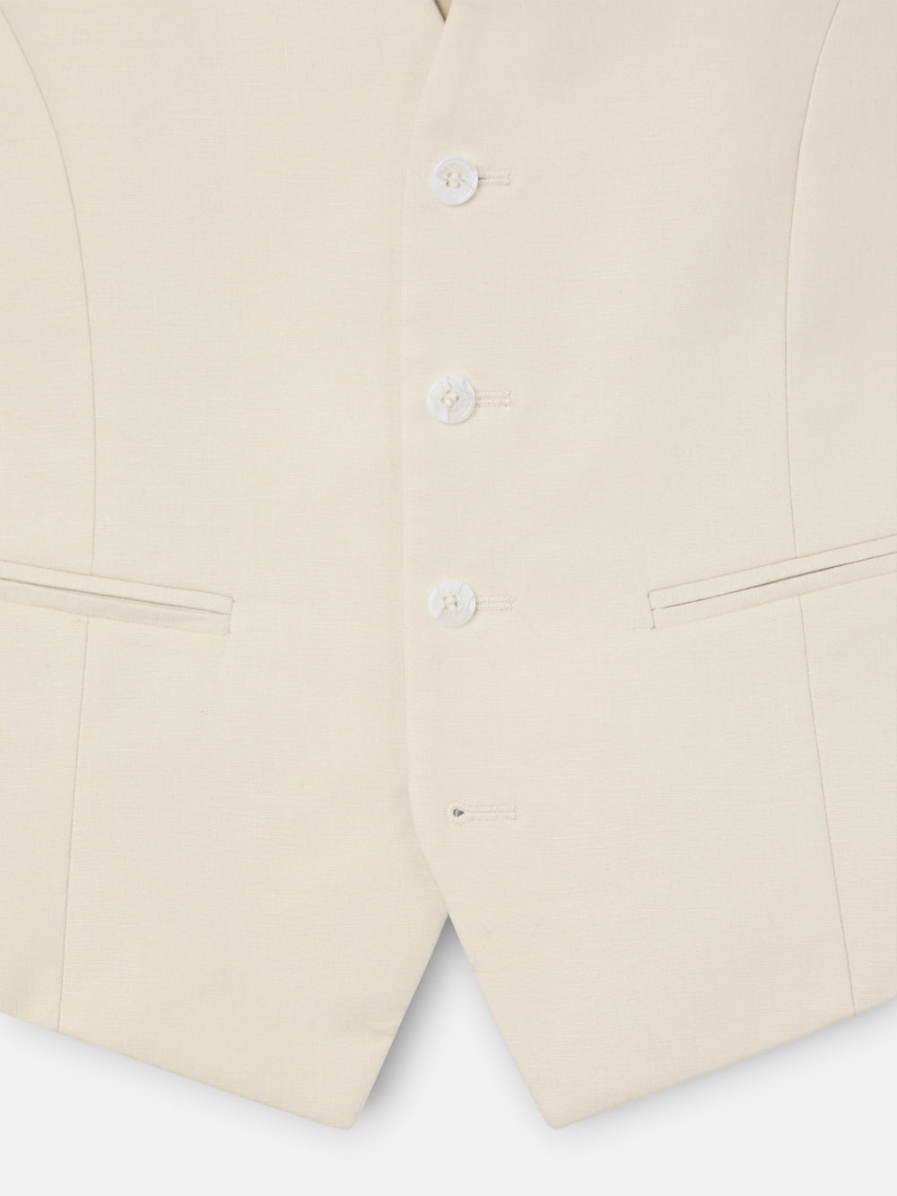 Chaleco traje unique lino piedra