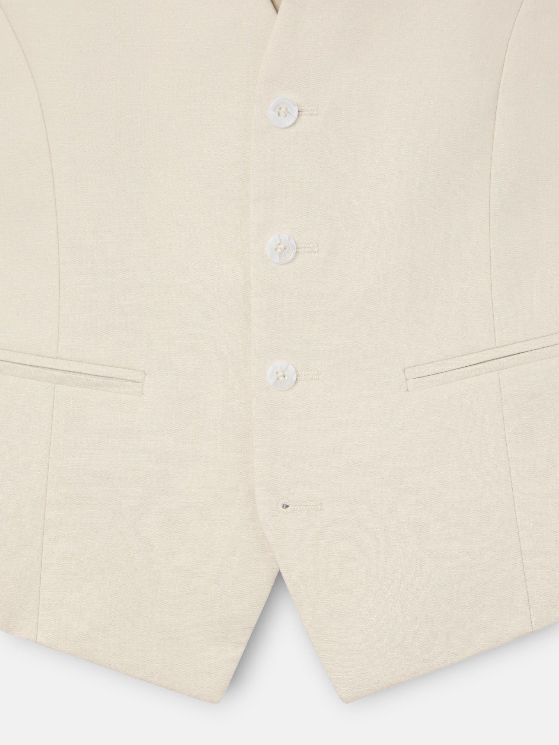 Chaleco traje unique lino piedra