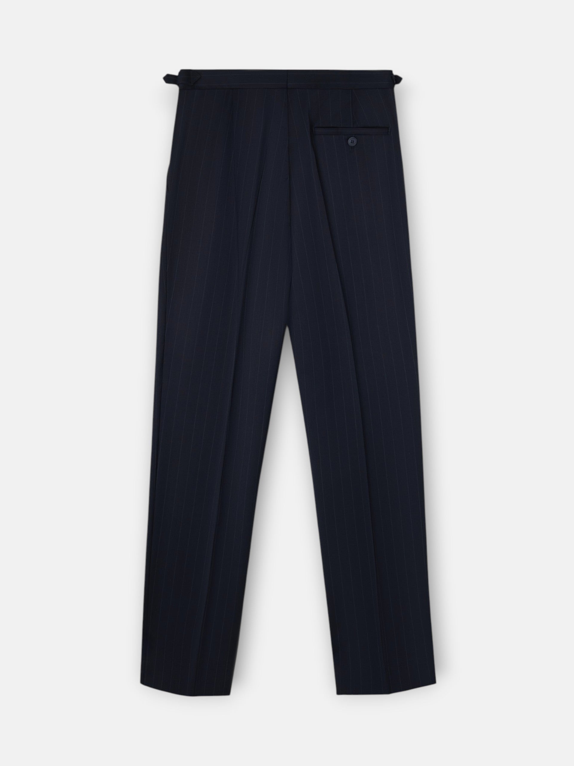 Pantalon de costume bleu marine à fines rayures