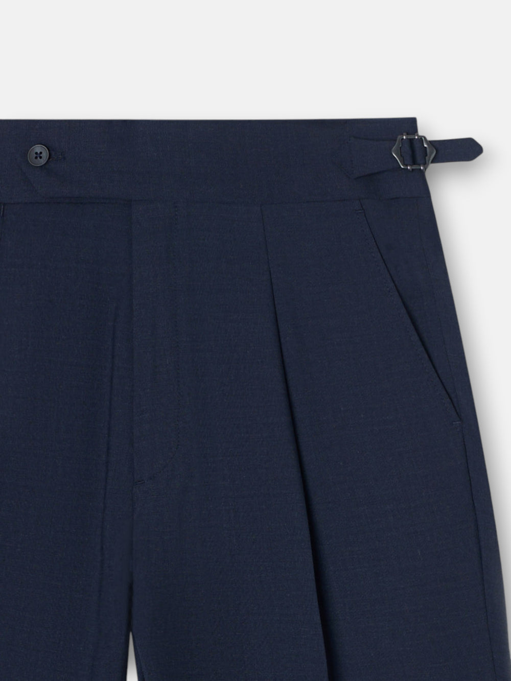 Pantalón vestir pinzas azul medio