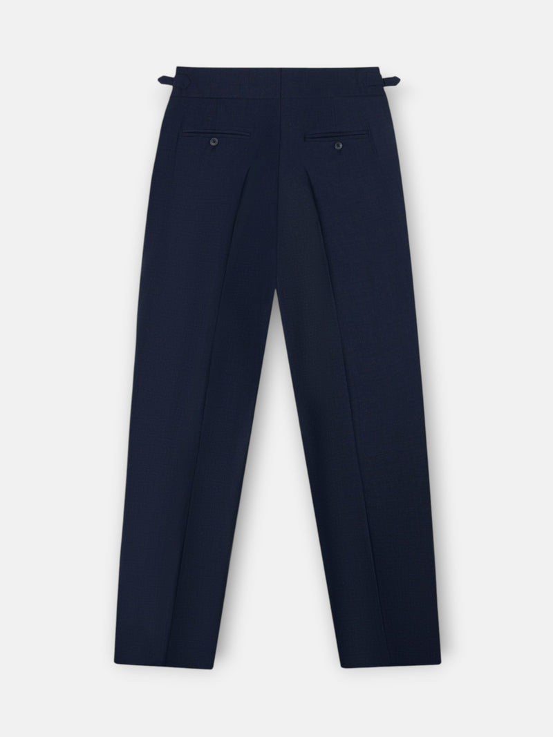 Pantalón vestir pinzas azul medio