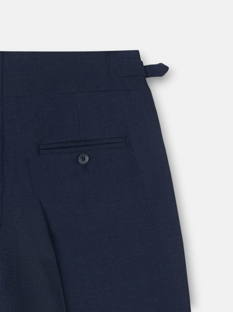 Pantalón vestir pinzas azul medio