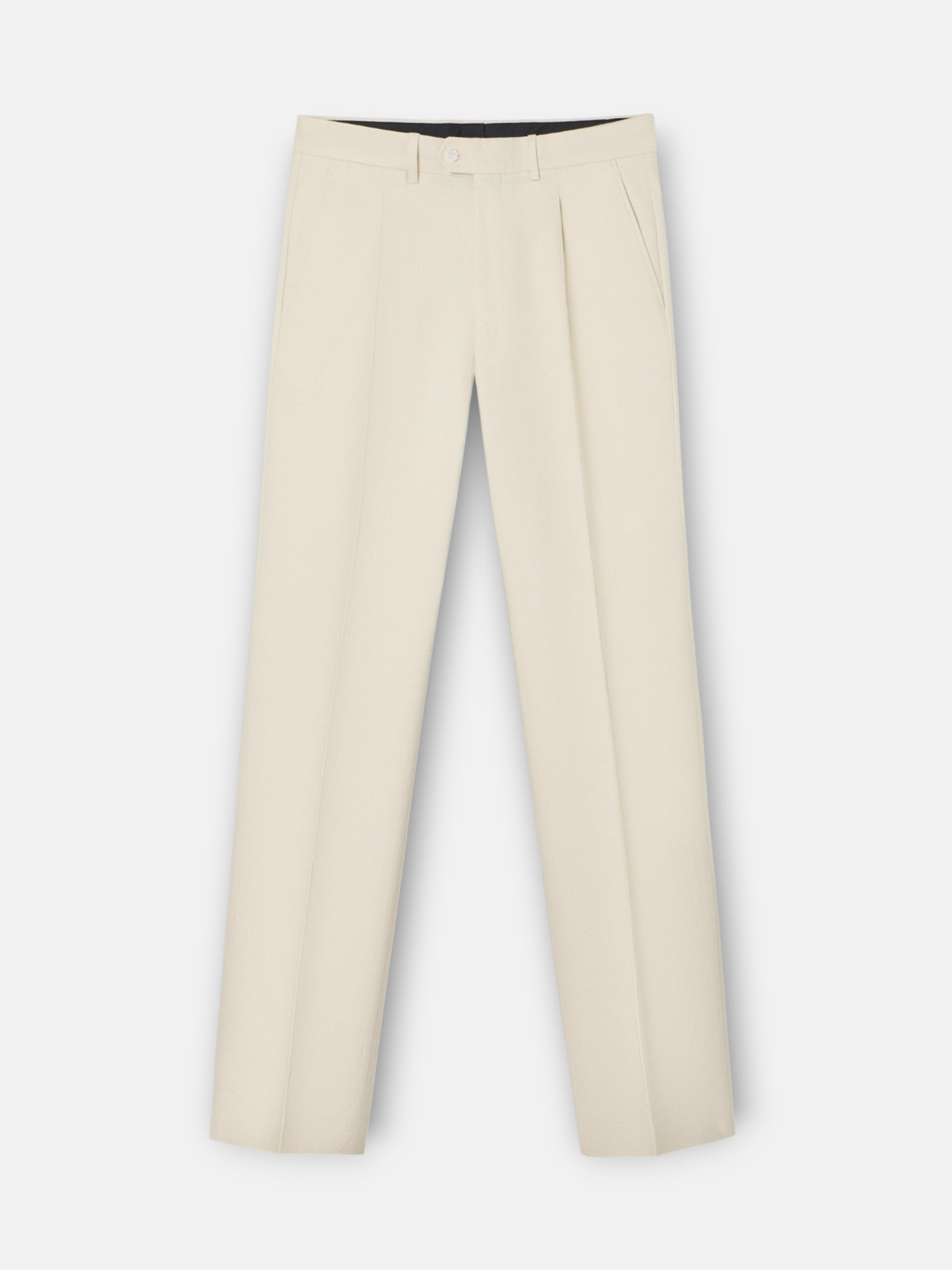 Pantalon de costume en lin unique couleur pierre