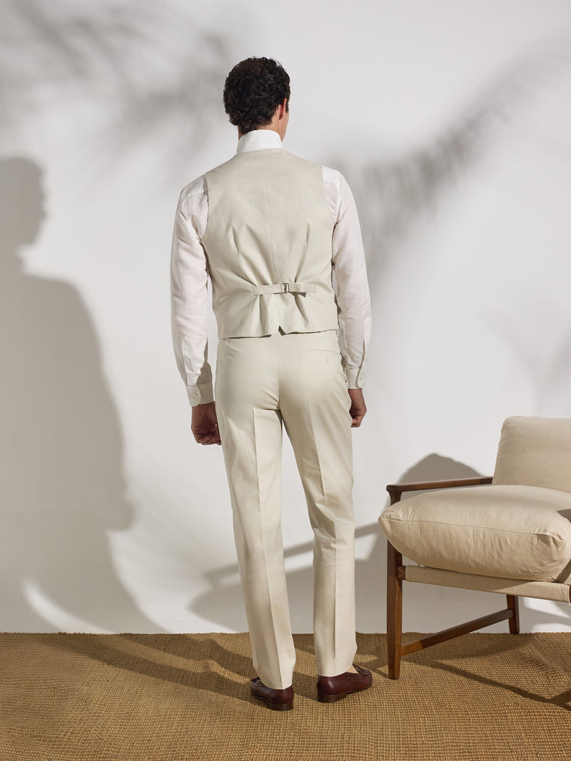 Pantalon de costume unique en lin pierre